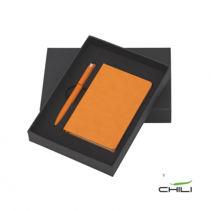 Подарочный набор Лорен, покрытие soft touch, оранжевый, в упаковке