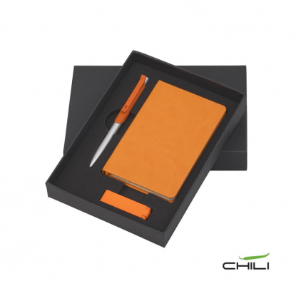 Подарочный набор Сан-ремо покрытие soft touch, оранжевый, в коробке