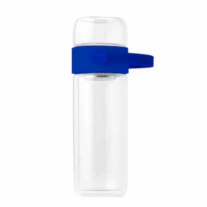 Бутылка Easy pot из боросиликатного стекла с инфьюзером, синяя