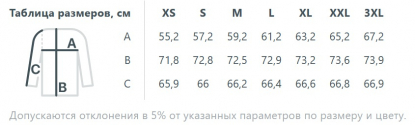 Размерная таблица ветровки Kivach Basic
