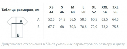 Размерная таблица жилета светоотражающего Lattvind
