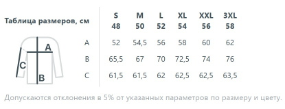 Размерная таблица худи Barta