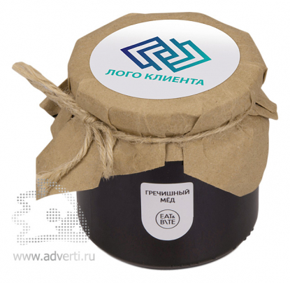 Мед натуральный Гречишный в подарочной обертке, пример печати