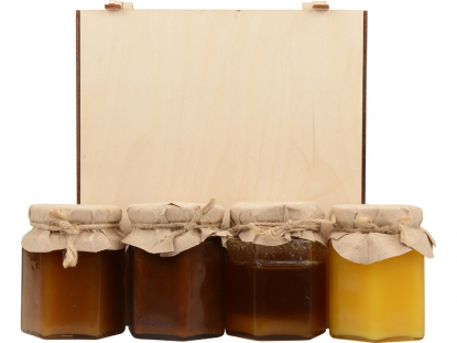 Подарочный набор Honeybox, 4 мёда и коробка