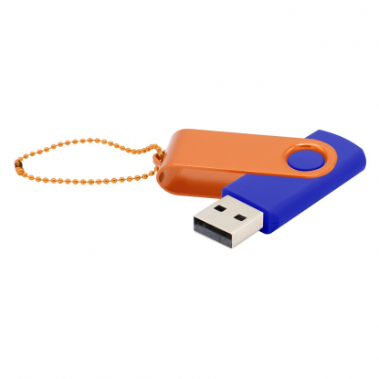 Флешка Designer To Go 2.0 USB, 16Gb, синяя с оранжевым