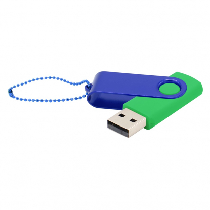 Флешка Designer To Go 2.0 USB, 16Gb, зеленая с синим