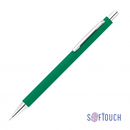 Ручка шариковая Trade, soft touch, темно-зеленая