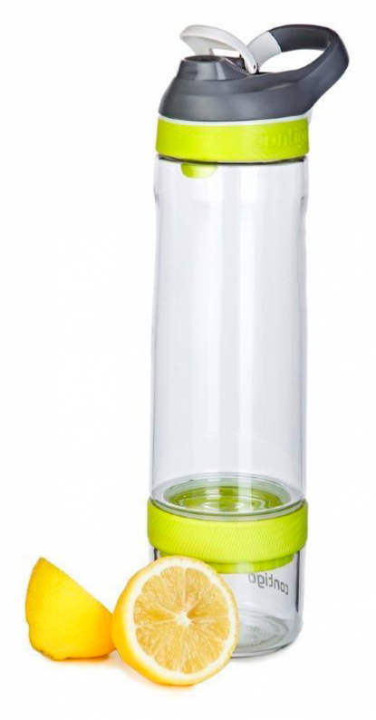 Бутылка Contigo Cortland Infuser 0.72л, прозрачная с желтым, пример использования