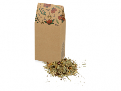 Чай In Bloom на основе трав и плодов, крафт, пример с чаем