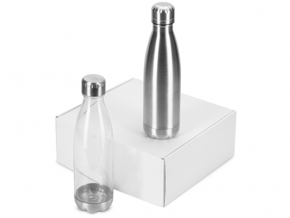 Подарочный набор с термосом и бутылкой Bottle set, серебристый