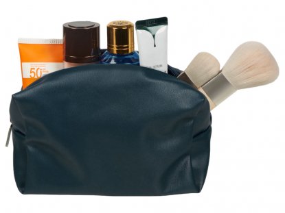 Косметичка из эко-кожи Enio, темно-синяя