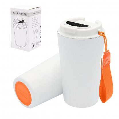 Термокружка Surprise To Go с индикатором, белая