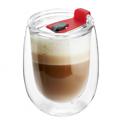 Стакан стеклянный Mango To Go, белый с красным