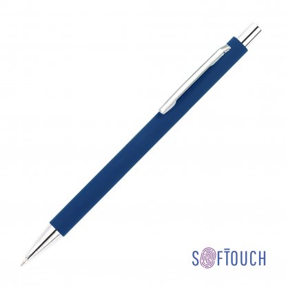 Ручка шариковая Trade, soft touch, темно-синяя