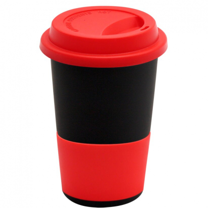 Кружка Magic To Go, черная с красным