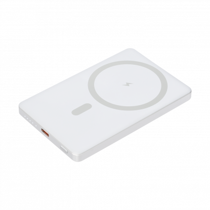 Внешний аккумулятор Atlantis PD 5000mAh с функцией беспроводной зарядки 15W, серебристый