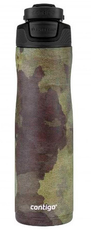 Термос-бутылка Contigo Couture Chill, чёрная с зелёным