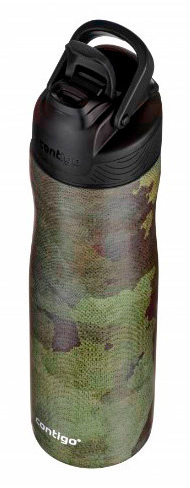 Термос-бутылка Contigo Couture Chill, чёрная с зелёным