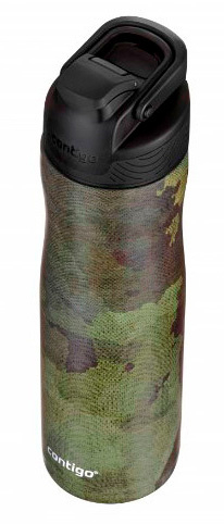 Термос-бутылка Contigo Couture Chill, чёрная с зелёным