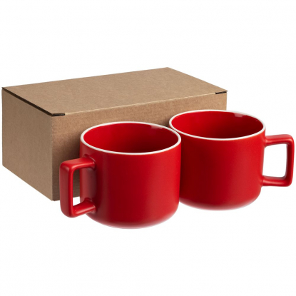 Коробка Couple Cup под 2 кружки, малая, крафт (пример использования)