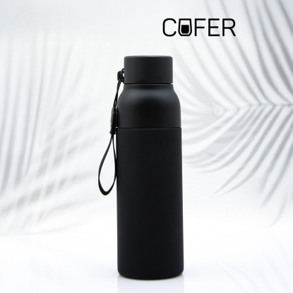 Термобутылка Button Black, черная