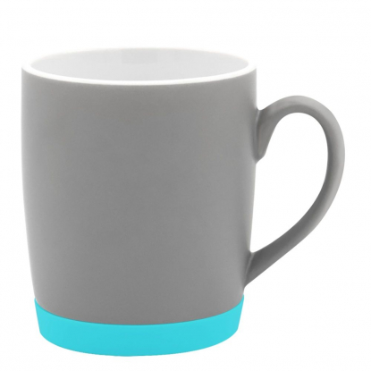 Кружка Make Me To Go, серая с морской волной