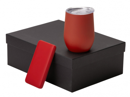 Подарочный набор COLOR IT с термокружкой и повербанком C2, 10000 mAh, красный