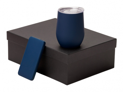 Подарочный набор COLOR IT с термокружкой и повербанком C2, 10000 mAh, темно-синий