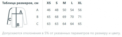 Размерная таблица джемпера Moola
