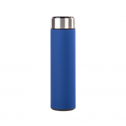 Термос Бостон silver line с индикацией температуры, soft touch, синий