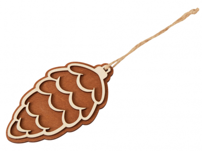Деревянная подвеска на елку Cedar, коричневая