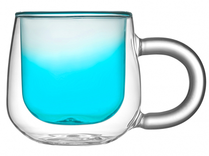 Кружка с двойными стенками и градиентом Fog, бирюзовая
