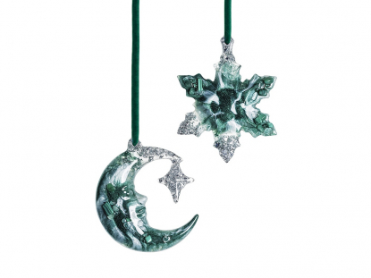 Набор елочных игрушек Полумесяц и Снежинка