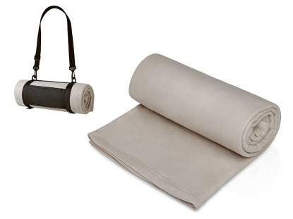 Плед Нежность с ремешком на плечо, светло-серый