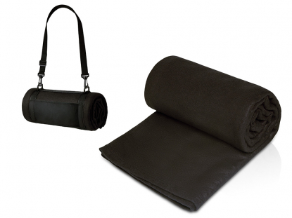 Плед Нежность с ремешком на плечо, черный