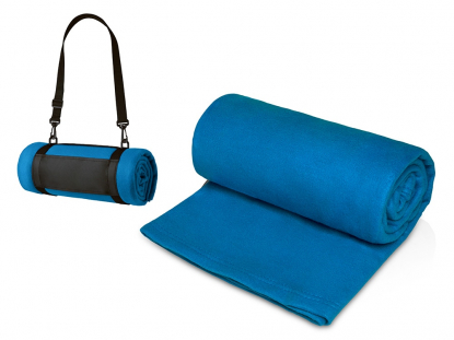 Плед Нежность с ремешком на плечо, синий