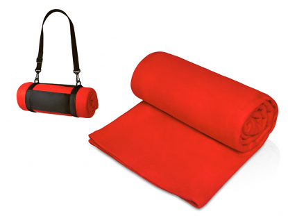 Плед Нежность с ремешком на плечо, красный