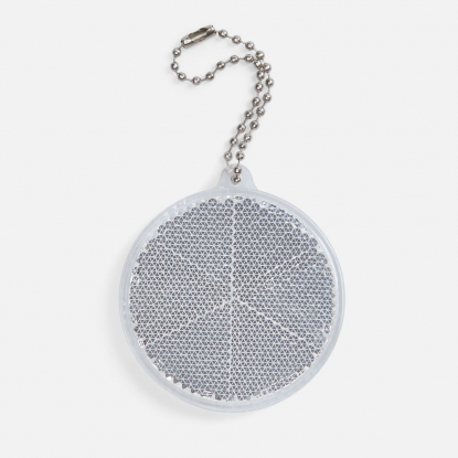 Пешеходный светоотражатель с цепочкой Круг, белый