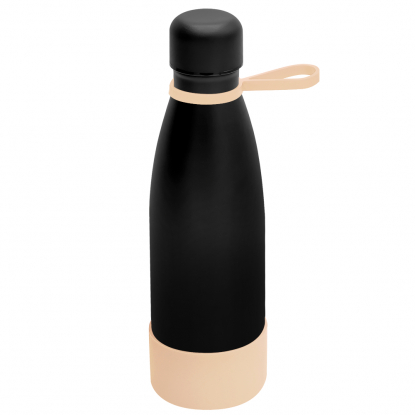 Термобутылка герметичная вакуумная Olivia To Go, чёрная с бежевым