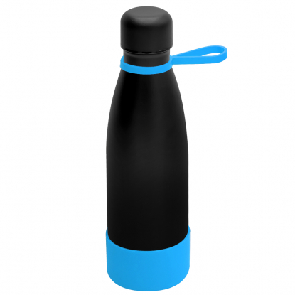 Термобутылка герметичная вакуумная Olivia To Go, чёрная с голубым