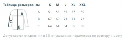 Размерная таблица худи унисекс Sublimatism
