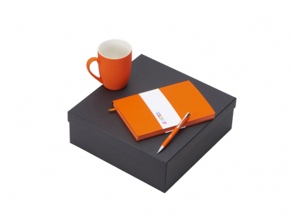 Подарочный набор COLOR IT с блокнотом, металлической ручкой и кружкой, оранжевый
