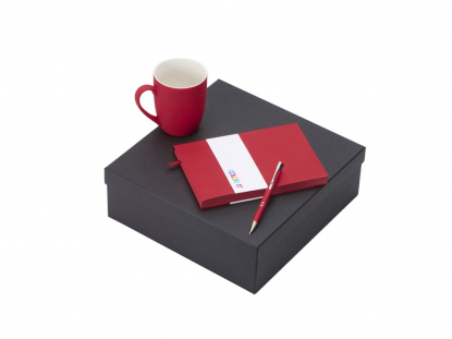 Подарочный набор COLOR IT с блокнотом, металлической ручкой и кружкой, красный