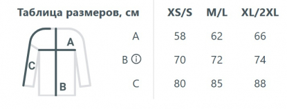 Размерная таблица анорака флисового Fliska, унисекс