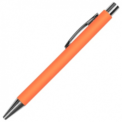 Ручка шариковая Flamingo, пластиковая, софт тач, оранжевая