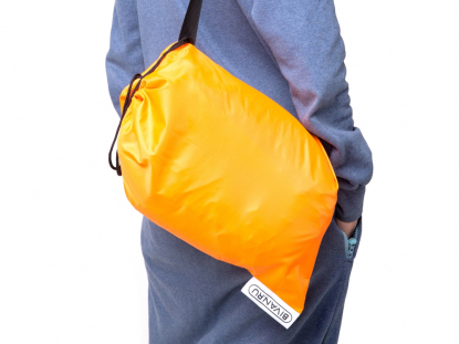 Надувной диван Биван Promo, оранжевый, можно носить как сумку