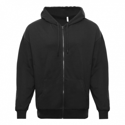Толстовка STAN Oversize Zip с капюшоном футер без начёса, черная