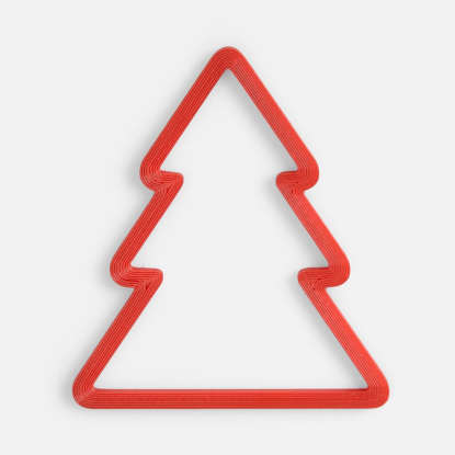 Подвеска Елочка, 3D-печать, красная