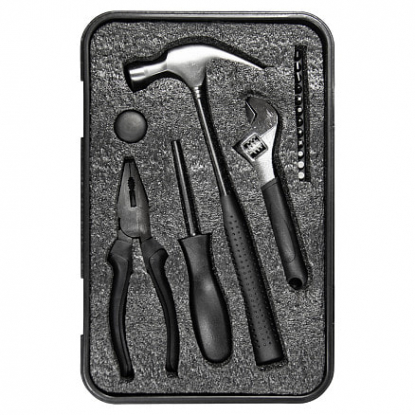 Набор инструментов Tools Baltimore черный 6 в 1 в пластиковом футляре