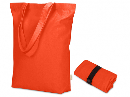 Сумка Fixy из переработанного хлопка 220 г/м2 с фиксирующей лентой, оранжевая